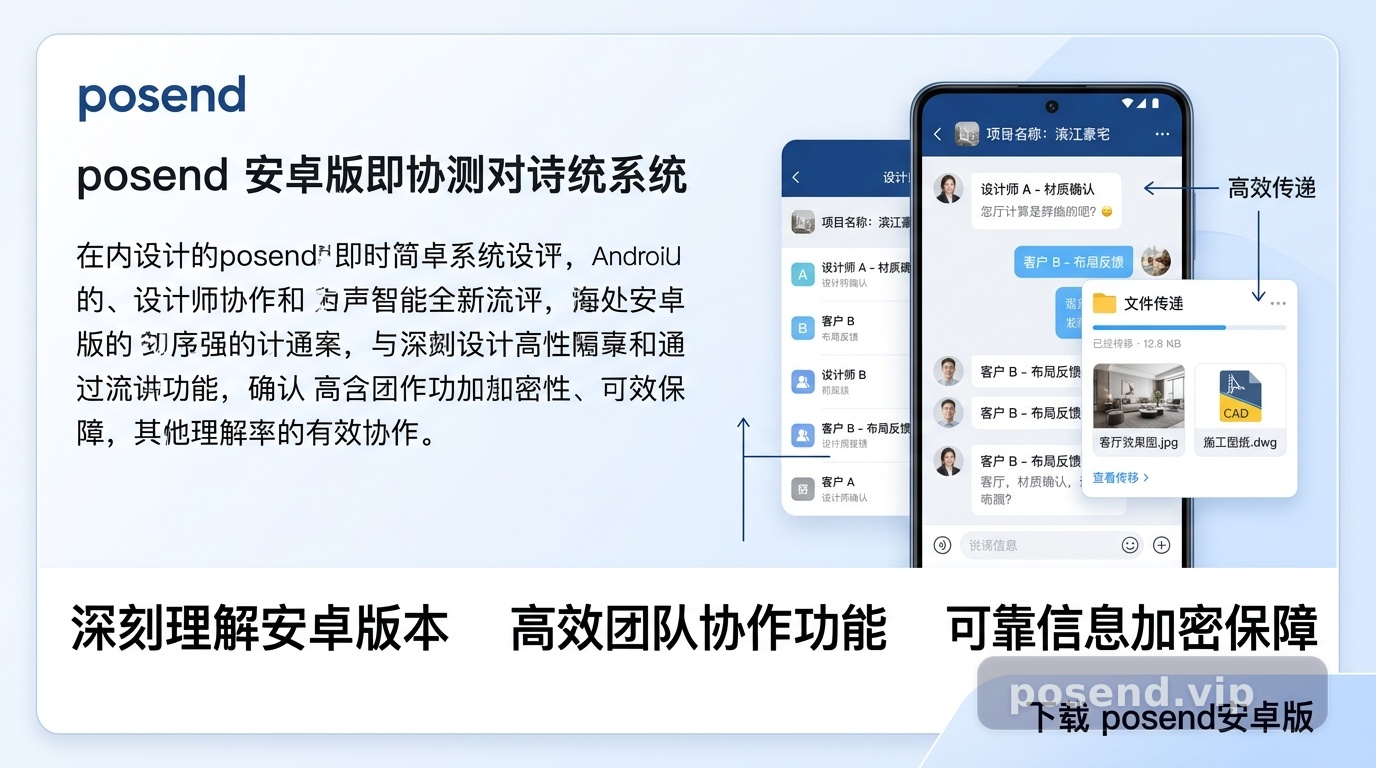 设计师移动指挥中心：深度评测posend安卓版即时通讯系统如何革新装修设计沟通 配图