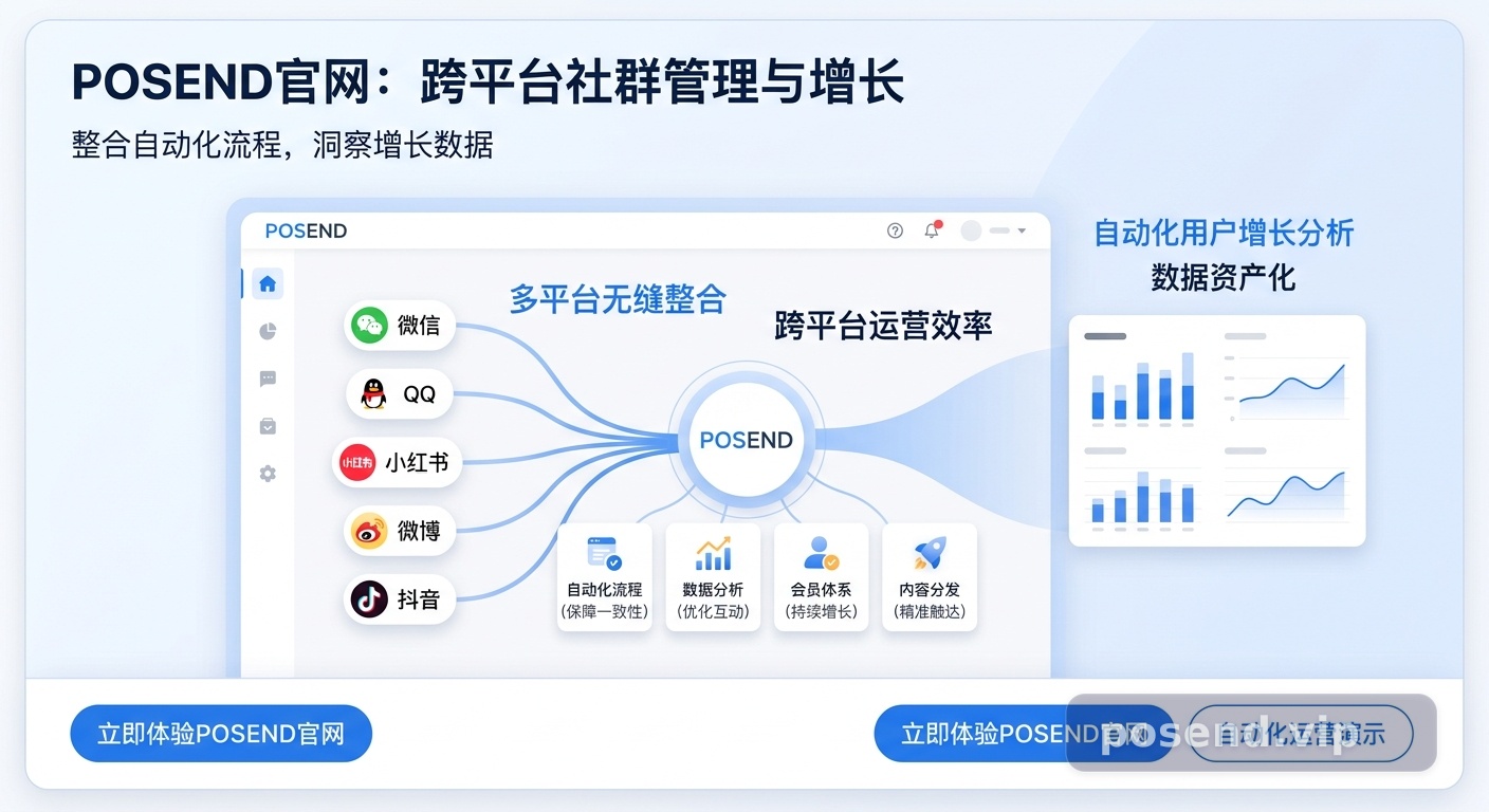POSEND官网功能全解析：一站式社群管理工具，如何实现跨平台运营与用户增长 配图